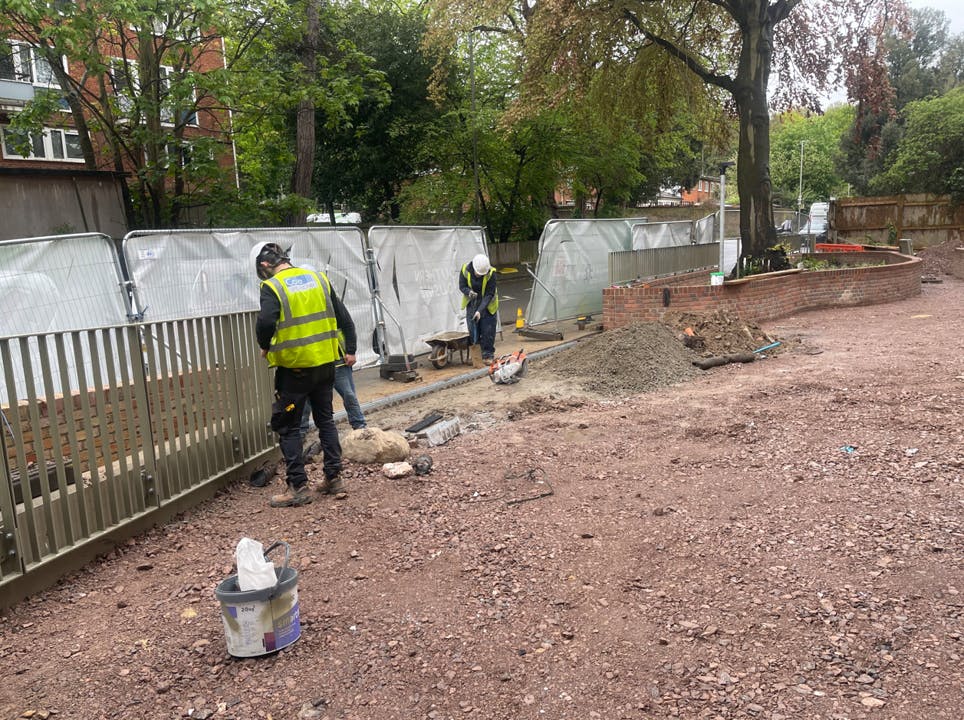 Ongoing landscape works along Alton Road 