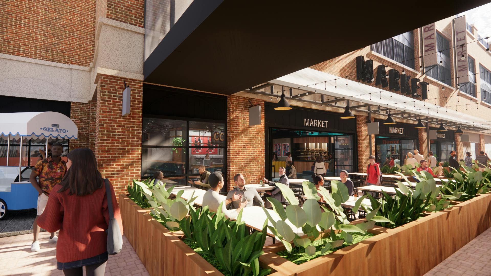 Computer generated image of the exterior of the new market