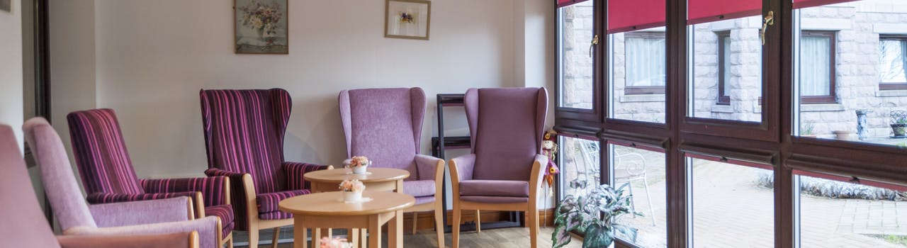 Image of a lounge inside a very sheltered housing complex