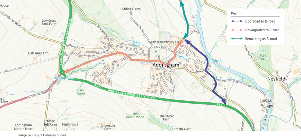 Addingham route map.png