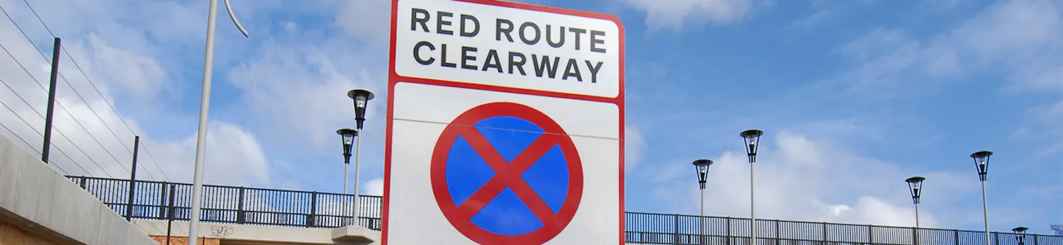 Red route traffic sign
