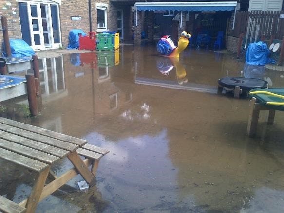 June 2016 flooding - Hillingdon Manor School.jpg