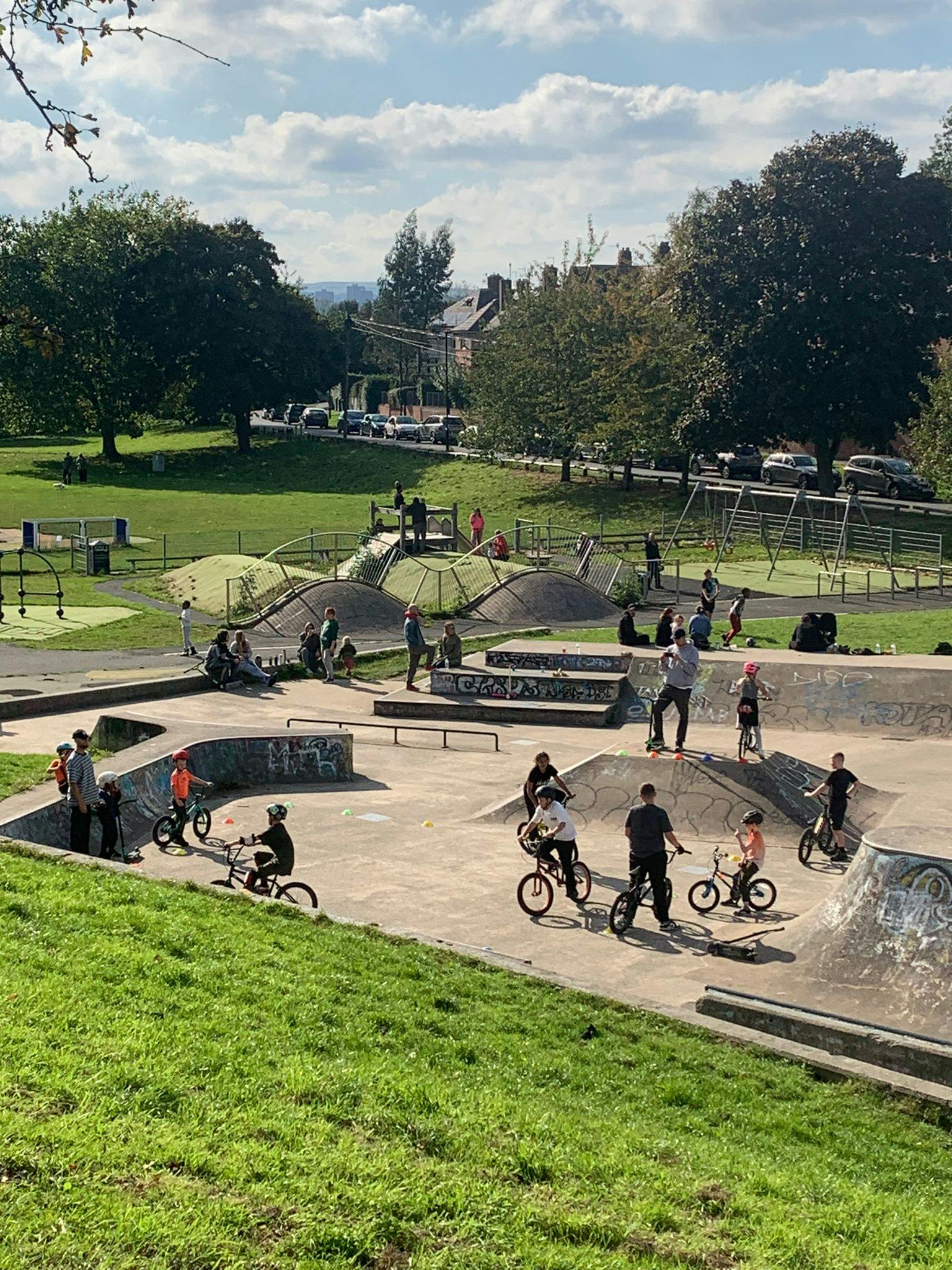 The busy skatepark