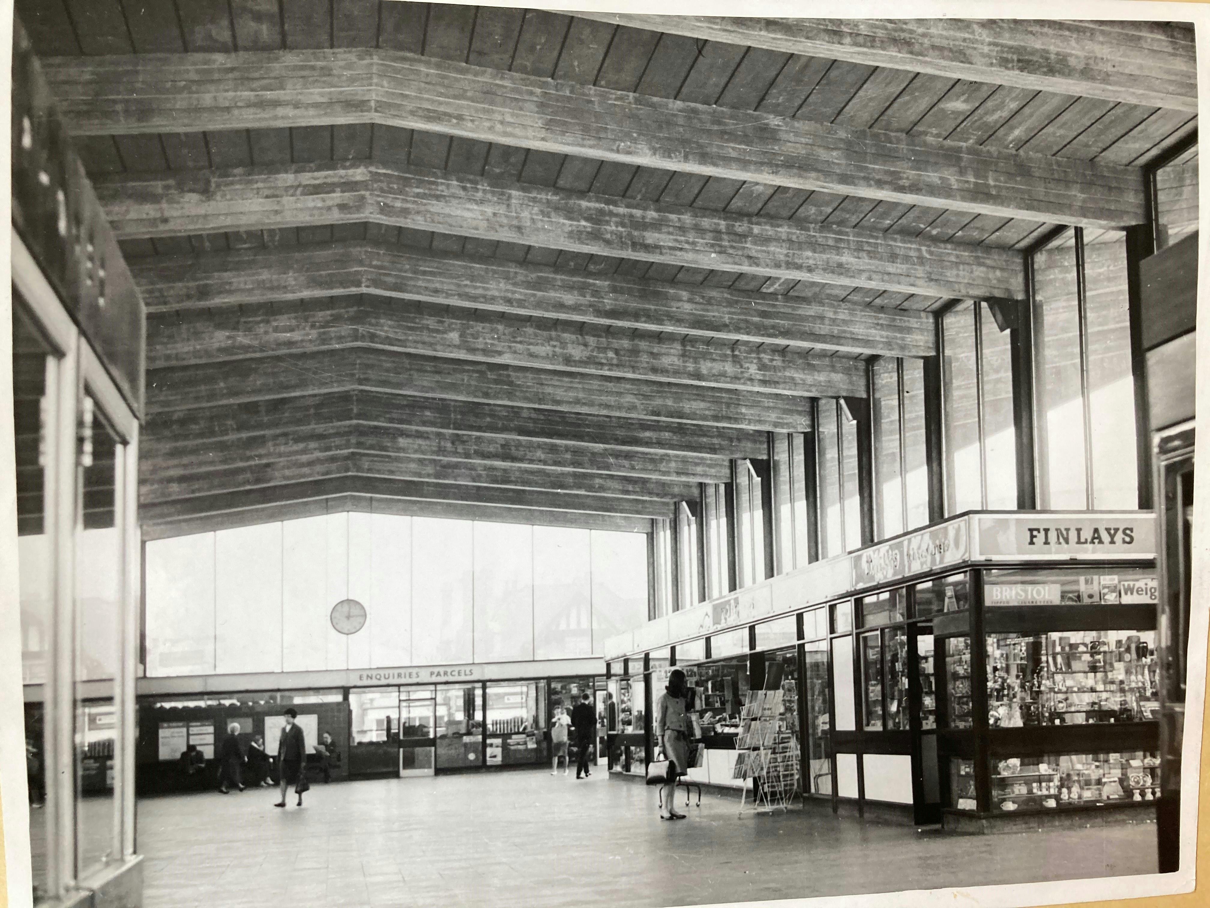 inside station booking hall, 1960s
