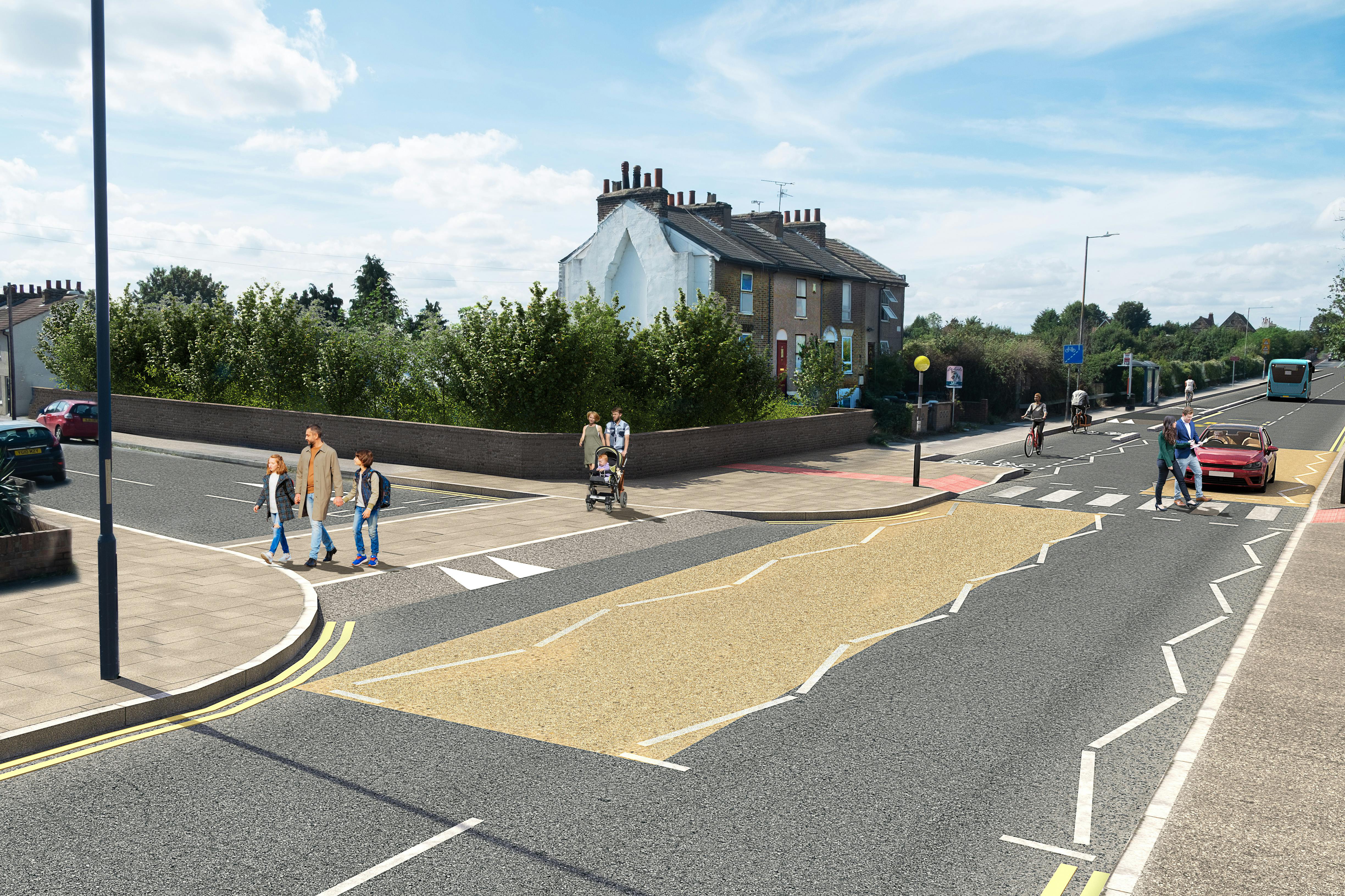  Visualisation of the proposals for the B2175 London Road at the junction with Rural Vale