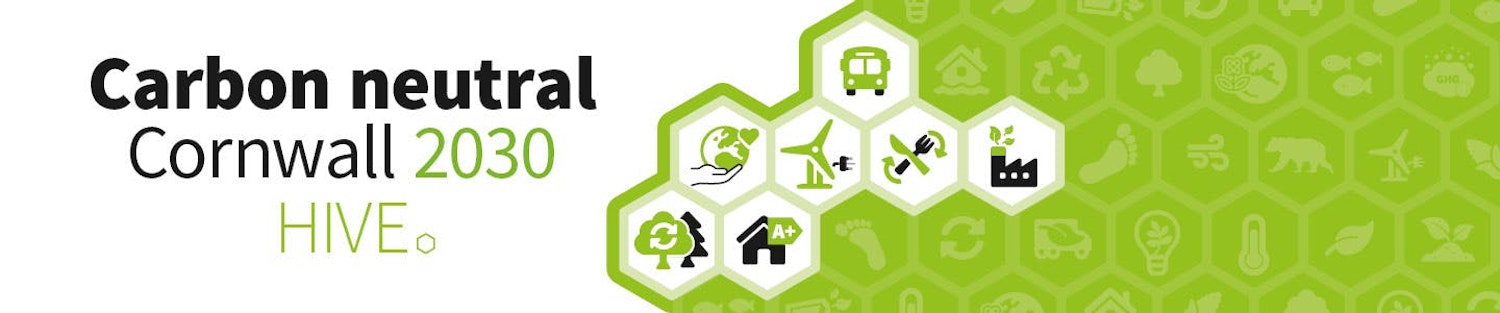 Carbon Neutral Cornwall Hive banner graphics