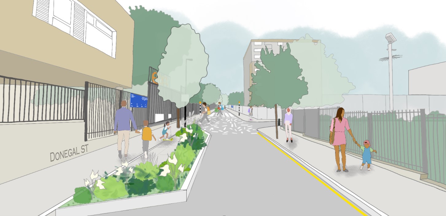 EXAMPLE A clip board holding a piece of paper with the title open projects, a laptop and pen laid out on a desk