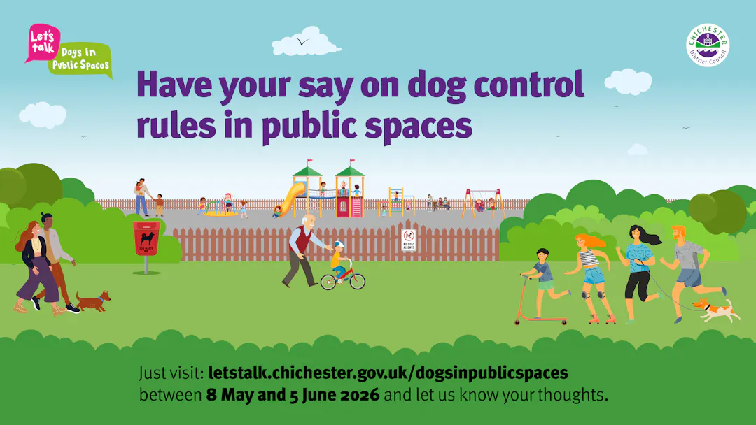 Let's Talk: Dogs in public spaces.  have your say on dog control rules in public spaces by 5 June 2026