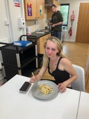 Crispy bacon and sausage carbonara