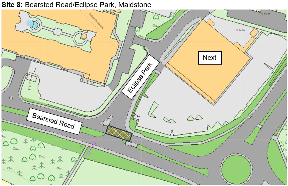 At the junction of Bearsted Road and Eclipse Park in Maidstone