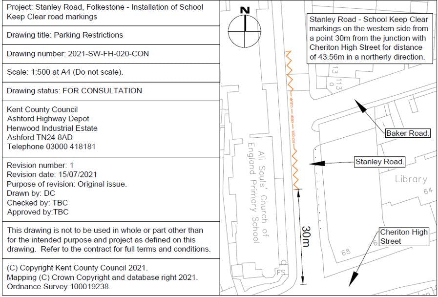 Site plan - Stanley Road in Folkestone