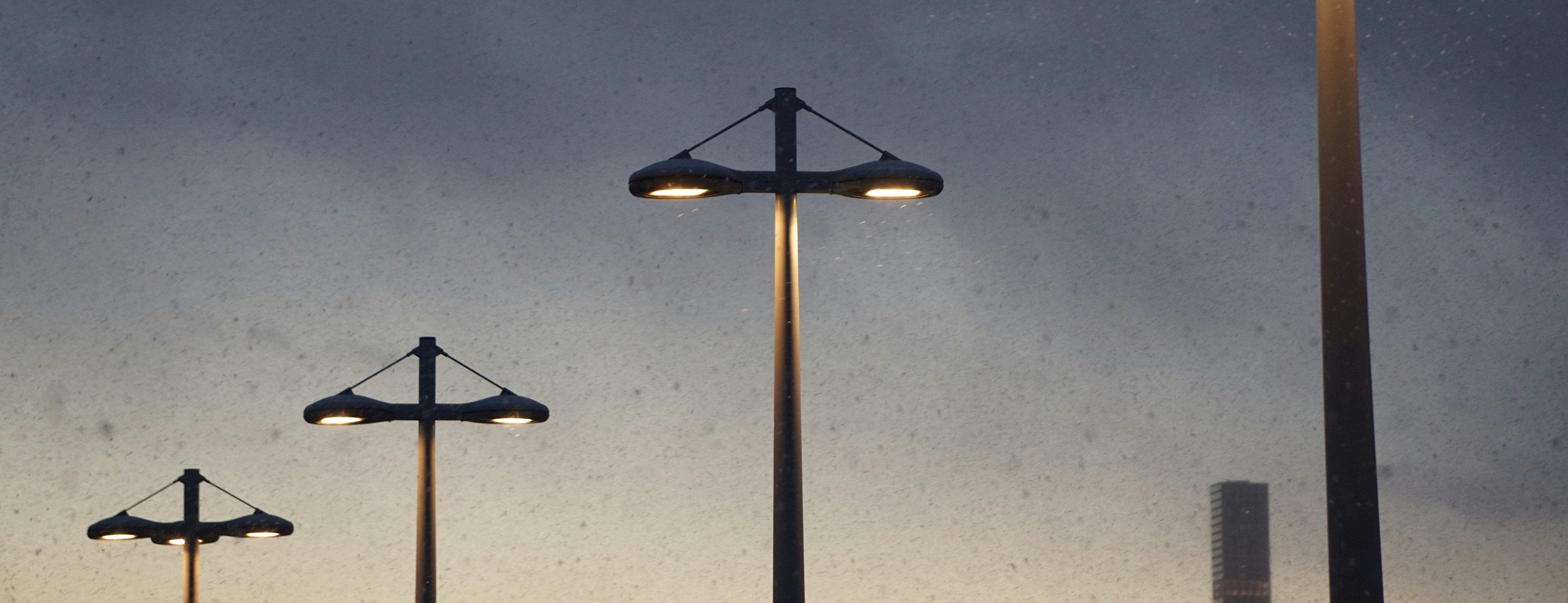 a line of street lights