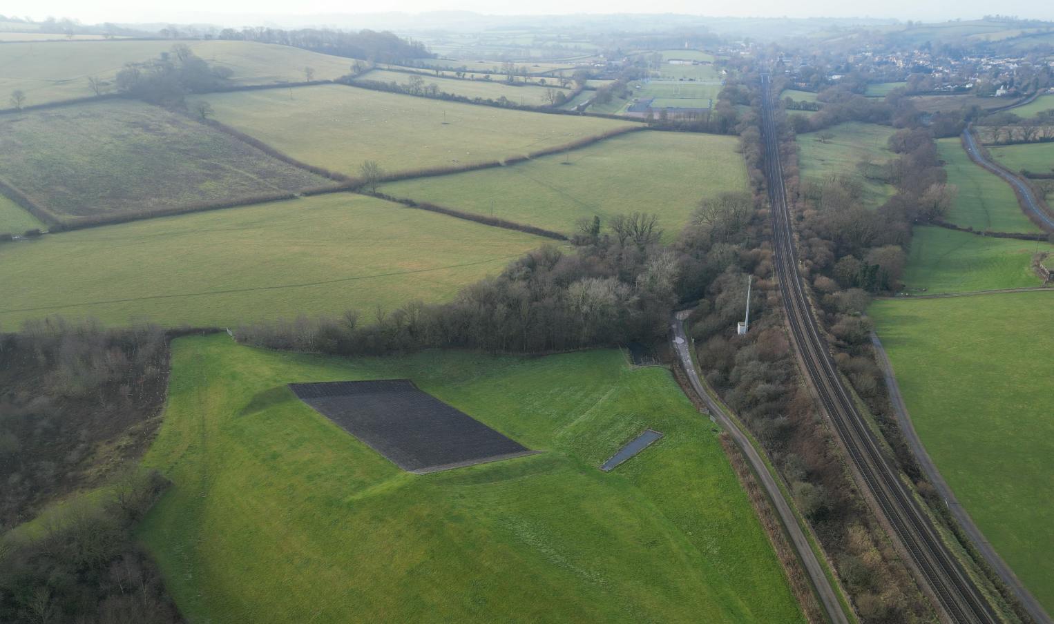 Aerial image showing view to the south