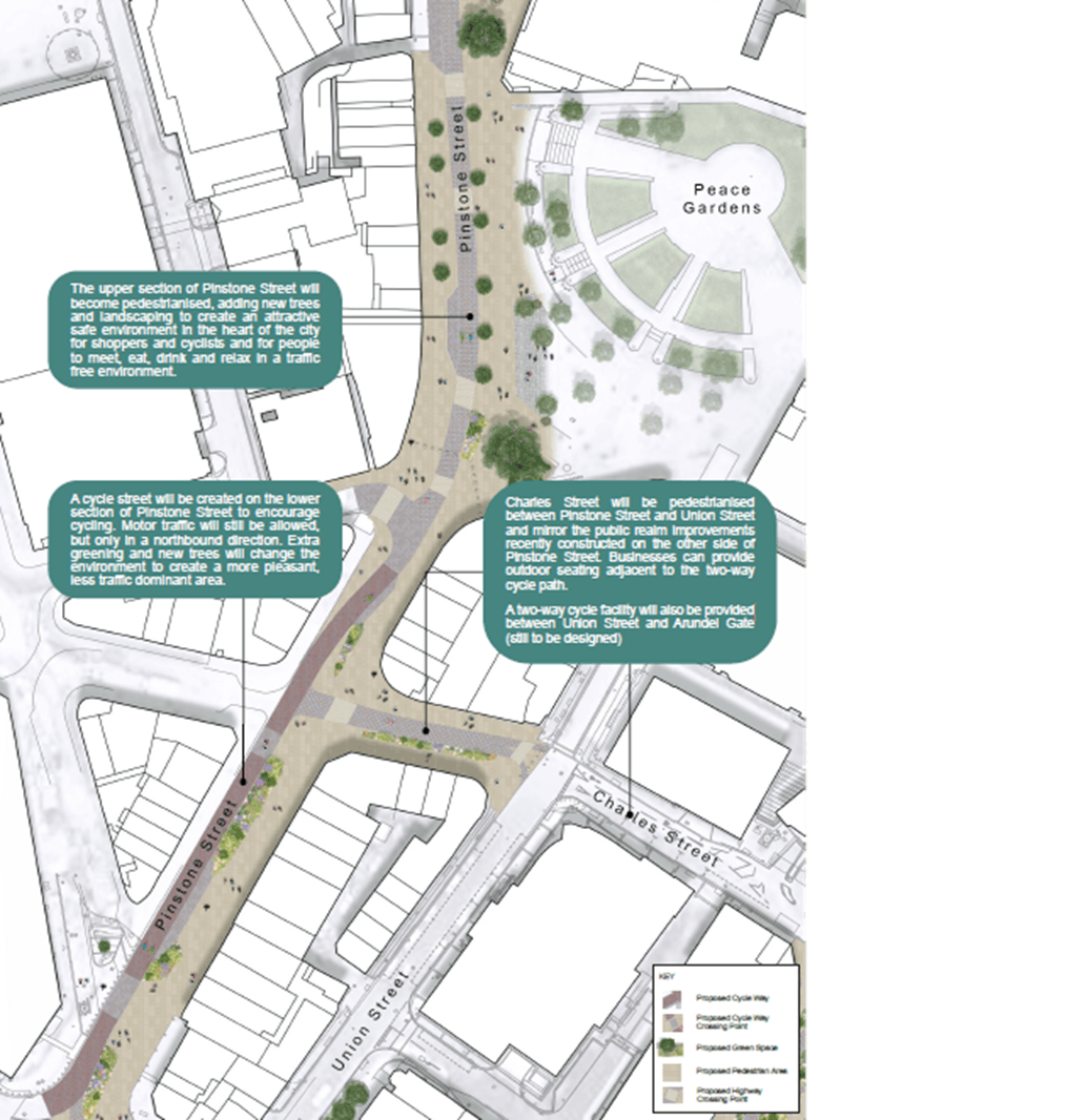 Pinstone Street plan