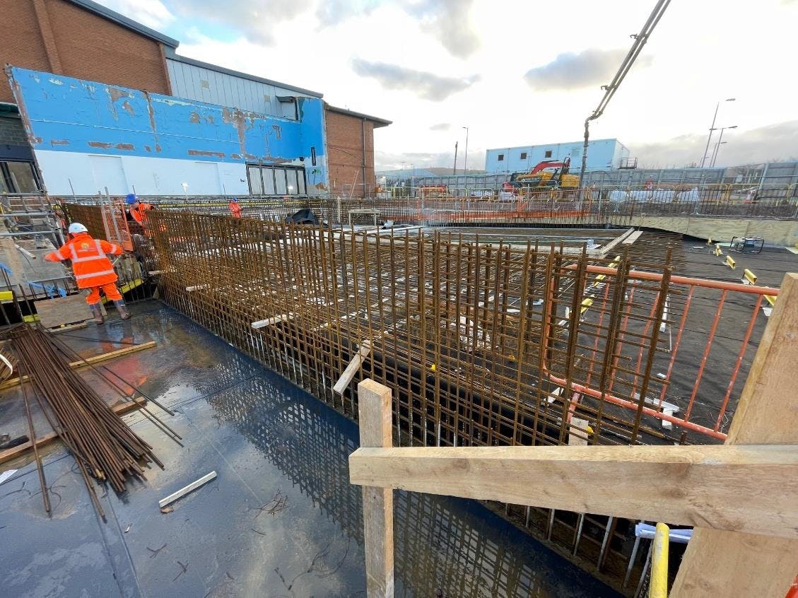 Balance Tank & Main Pool wall interface ongoing, tanking works progressing to main pool