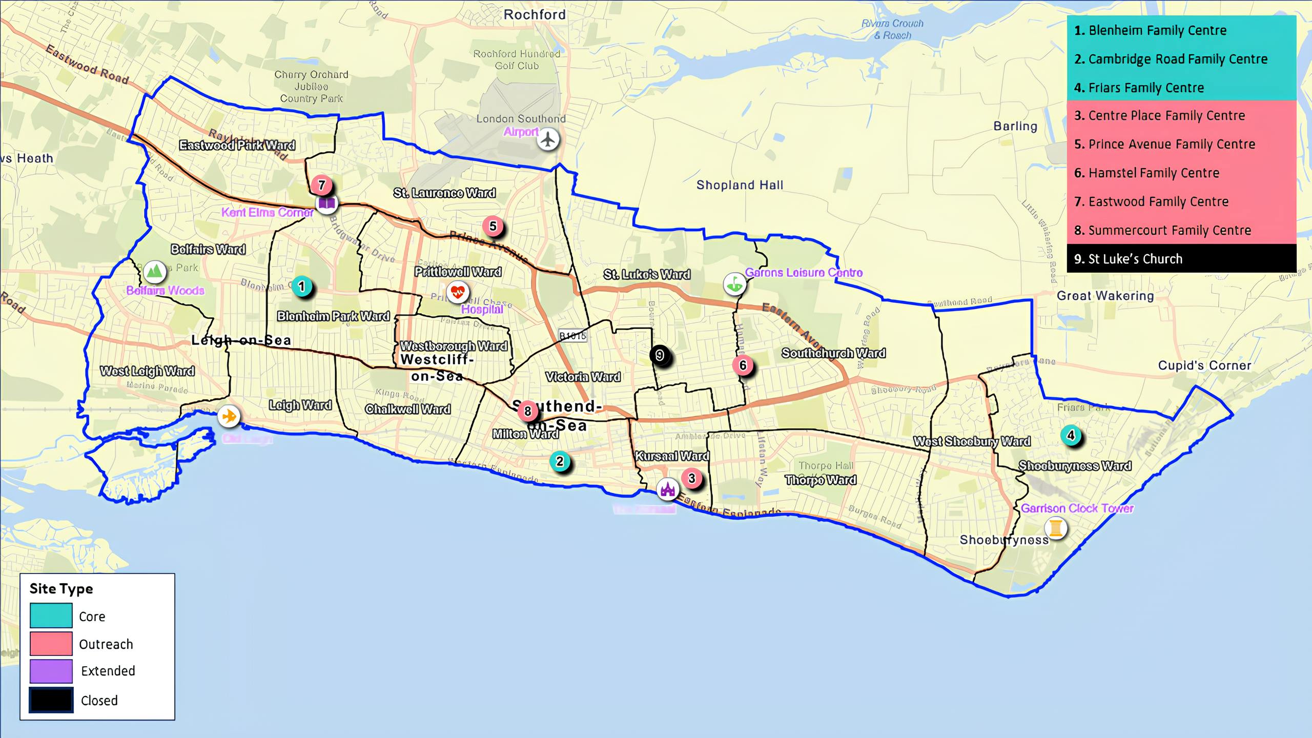 MAP 2 – 8 pins depicting the proposed sites for Family Centres in Option 1.png