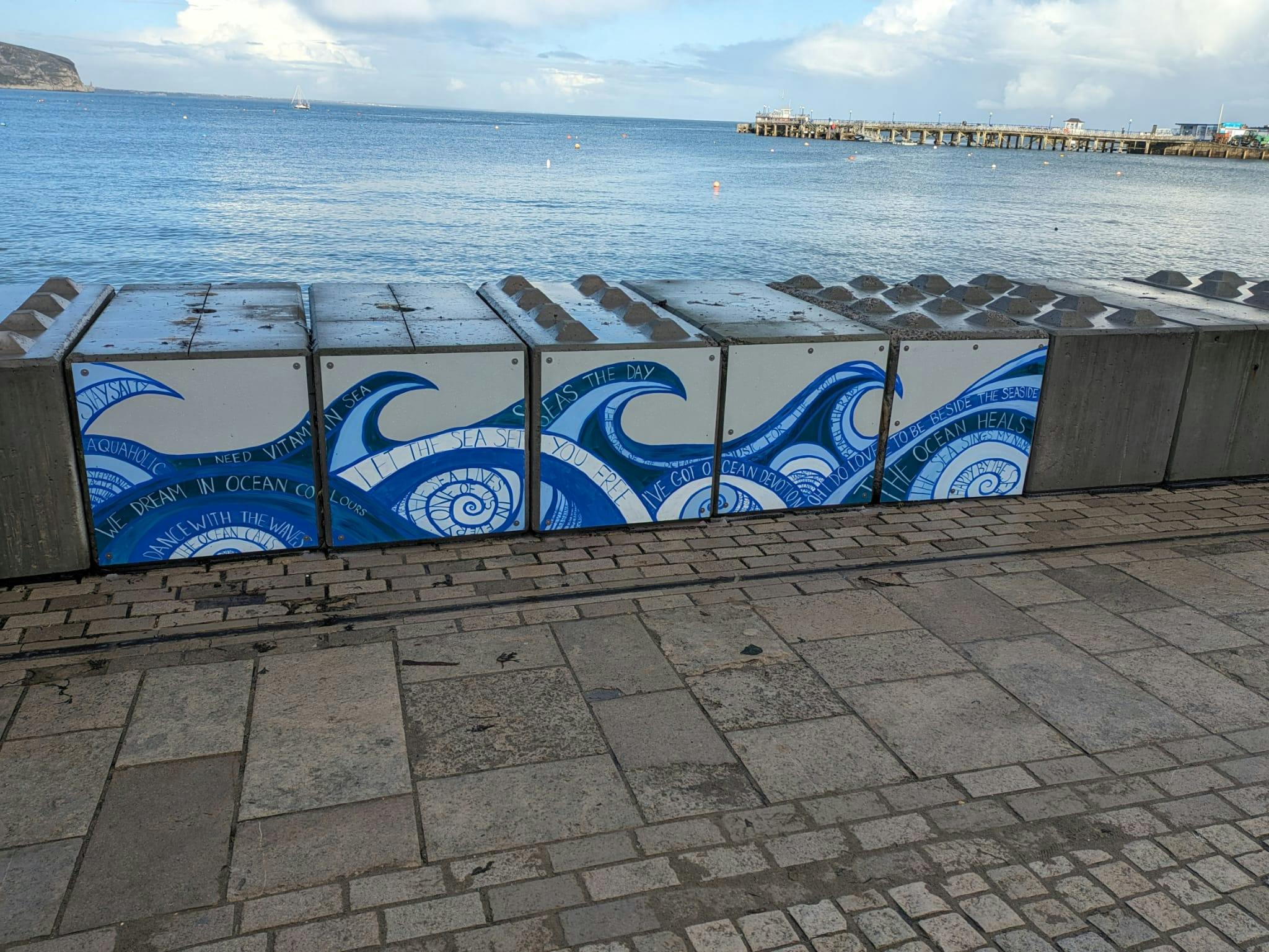 Stone Quay slipway 'Waves' part of The People's Panels