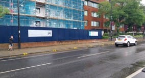 Newly erected hoarding to front elevation_Jul23