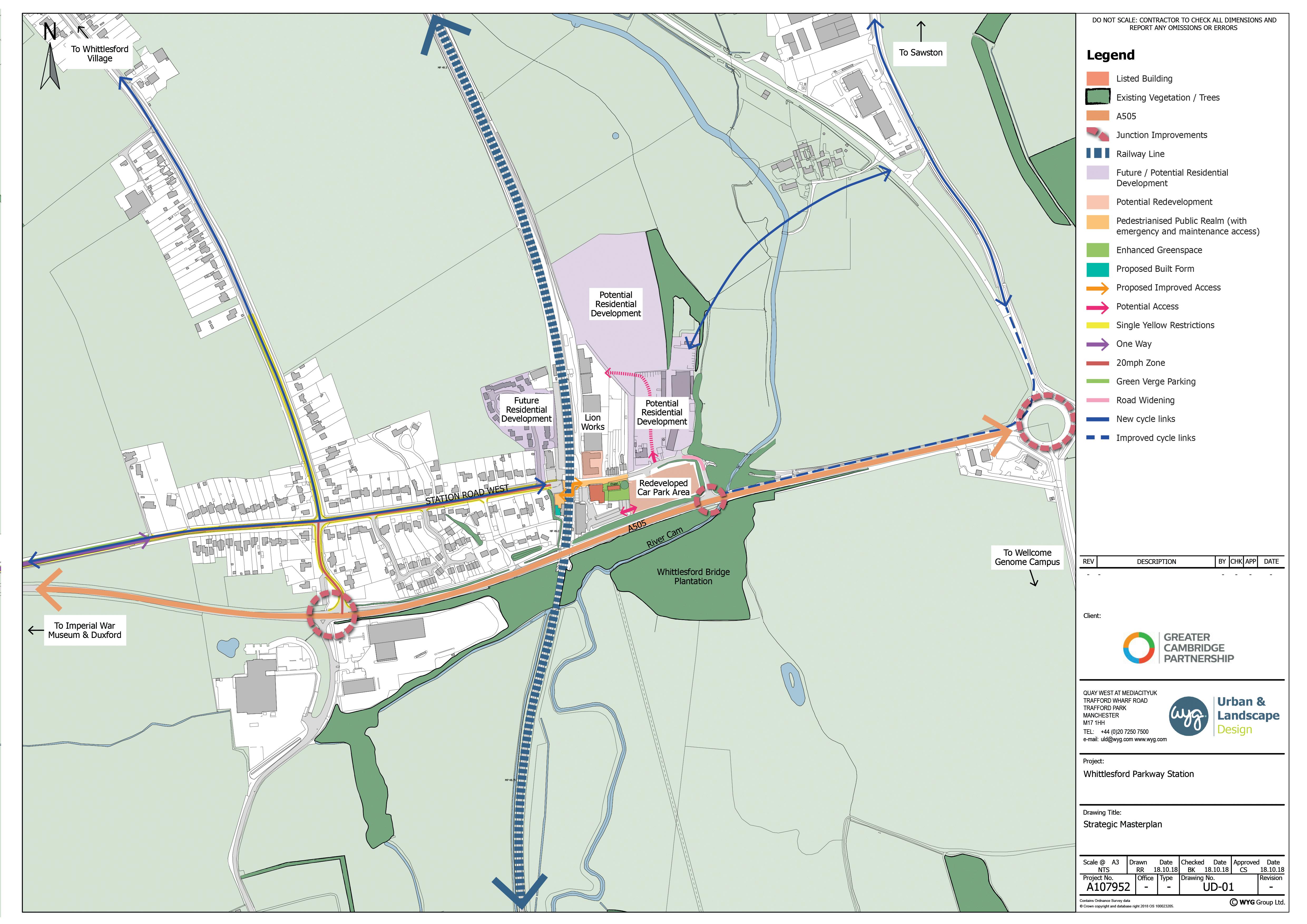 Map of proposed developments in the wider area around Whittlesford Parkway station