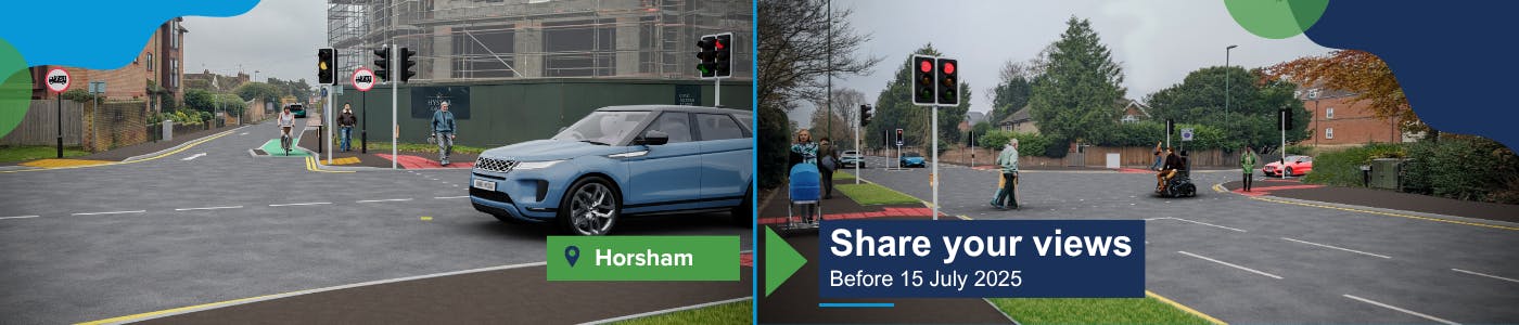 Image of artist impressions for the improvement proposals in and around West Parade, Horsham.