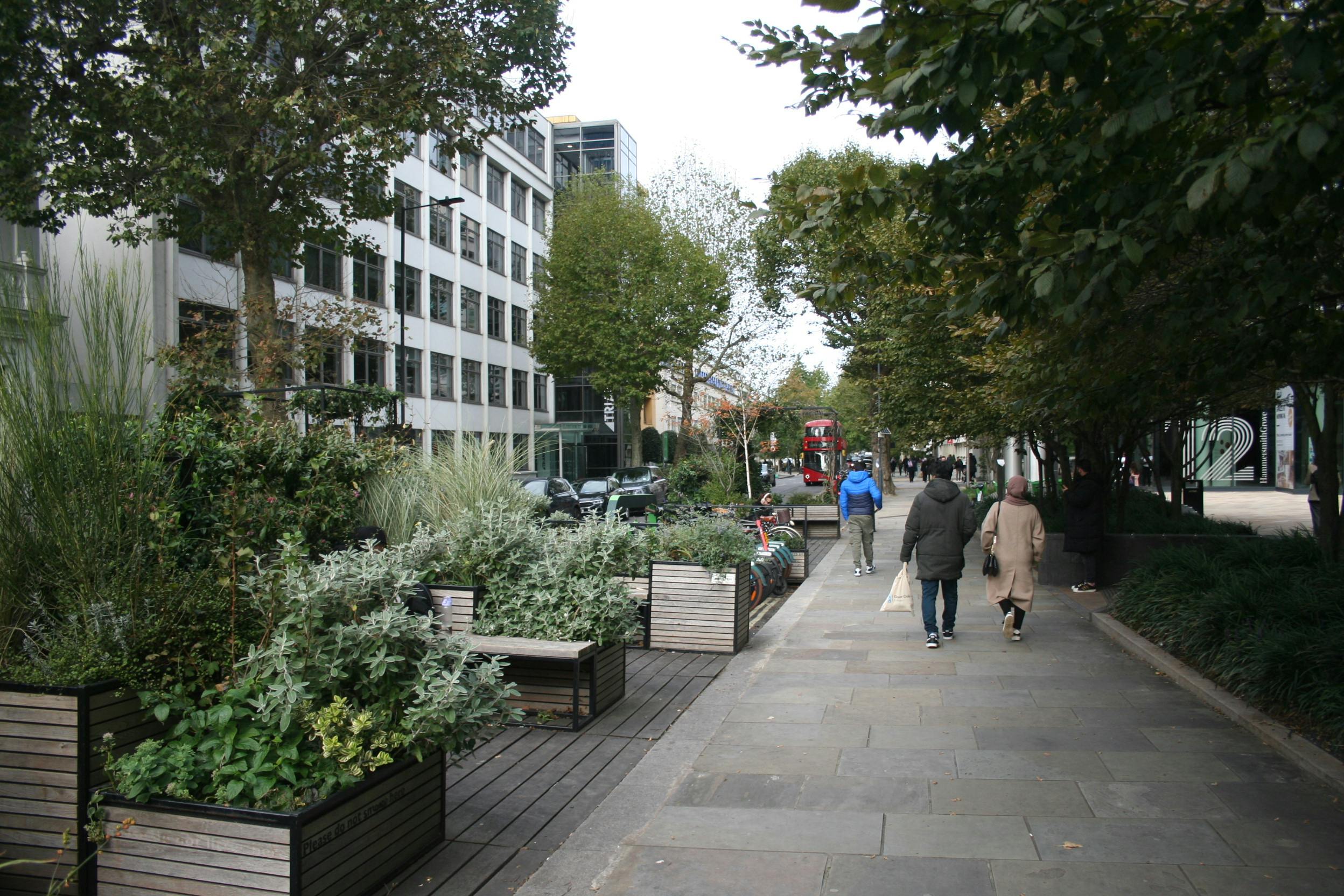 Planters and seating space