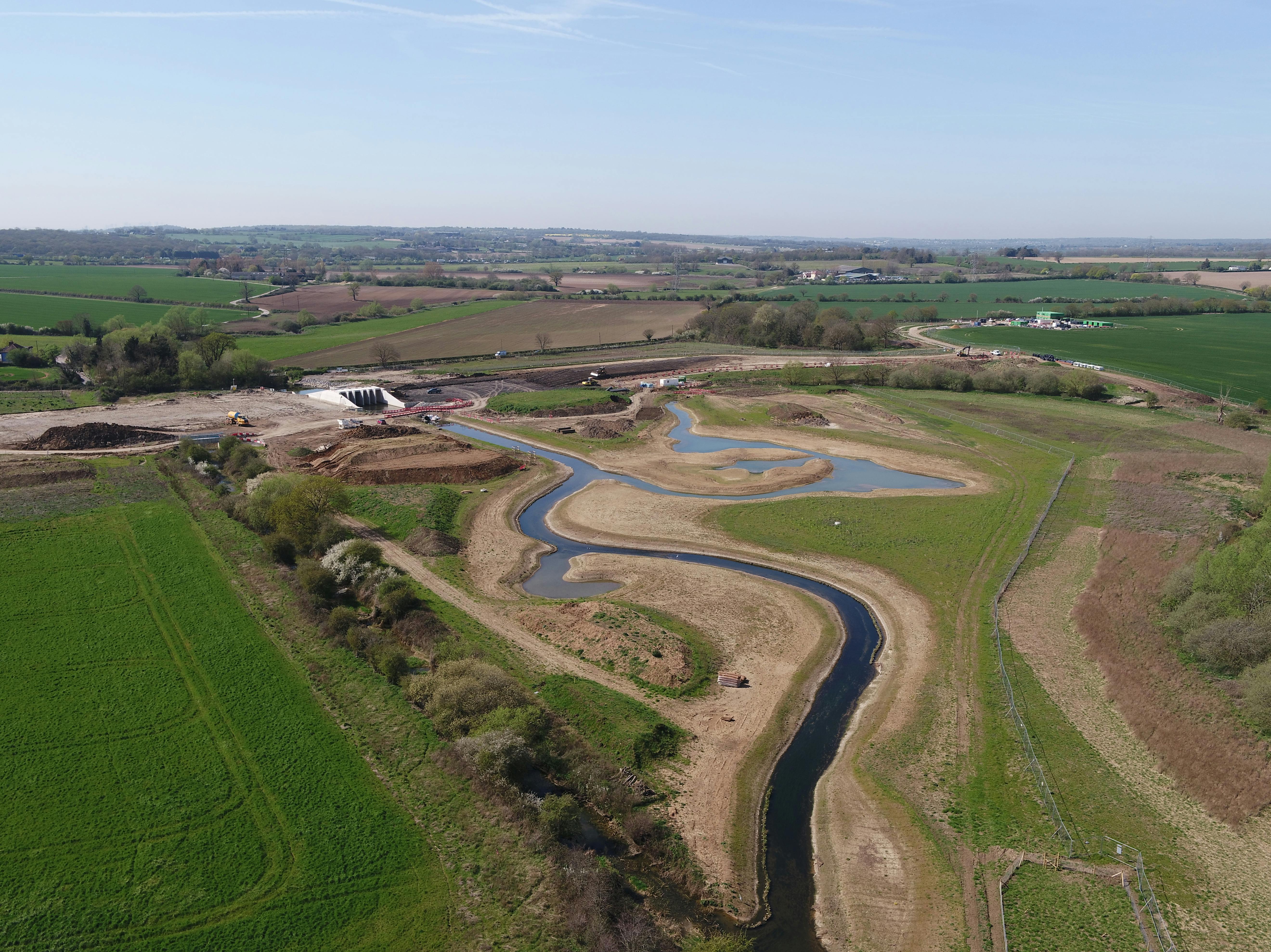 36. Aerial view of the new river channel looking towards the control structure - 8 April 2026.JPG