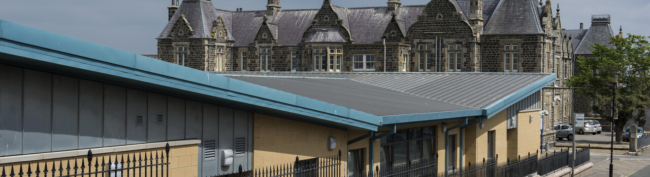 Newer extension and older building of Chalmers Hospital in Banff