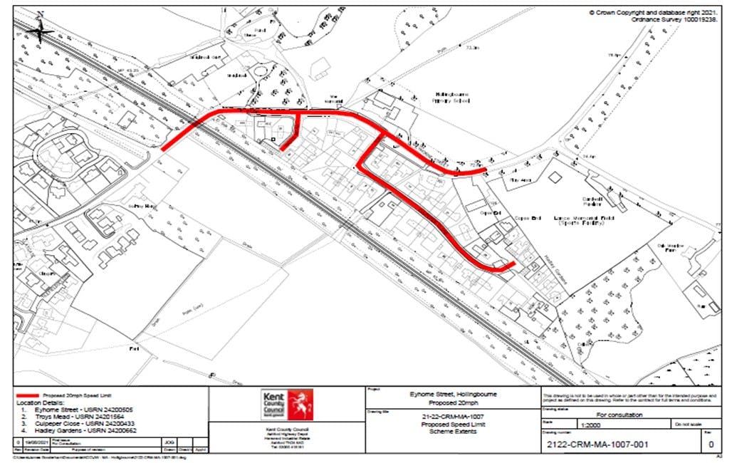 Site Plan - Culpeper Close, Troys Mead and Eyhorne Street, Hollingbourne