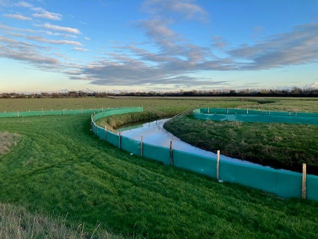 Habitat fencing at Scots Float Sluice 
