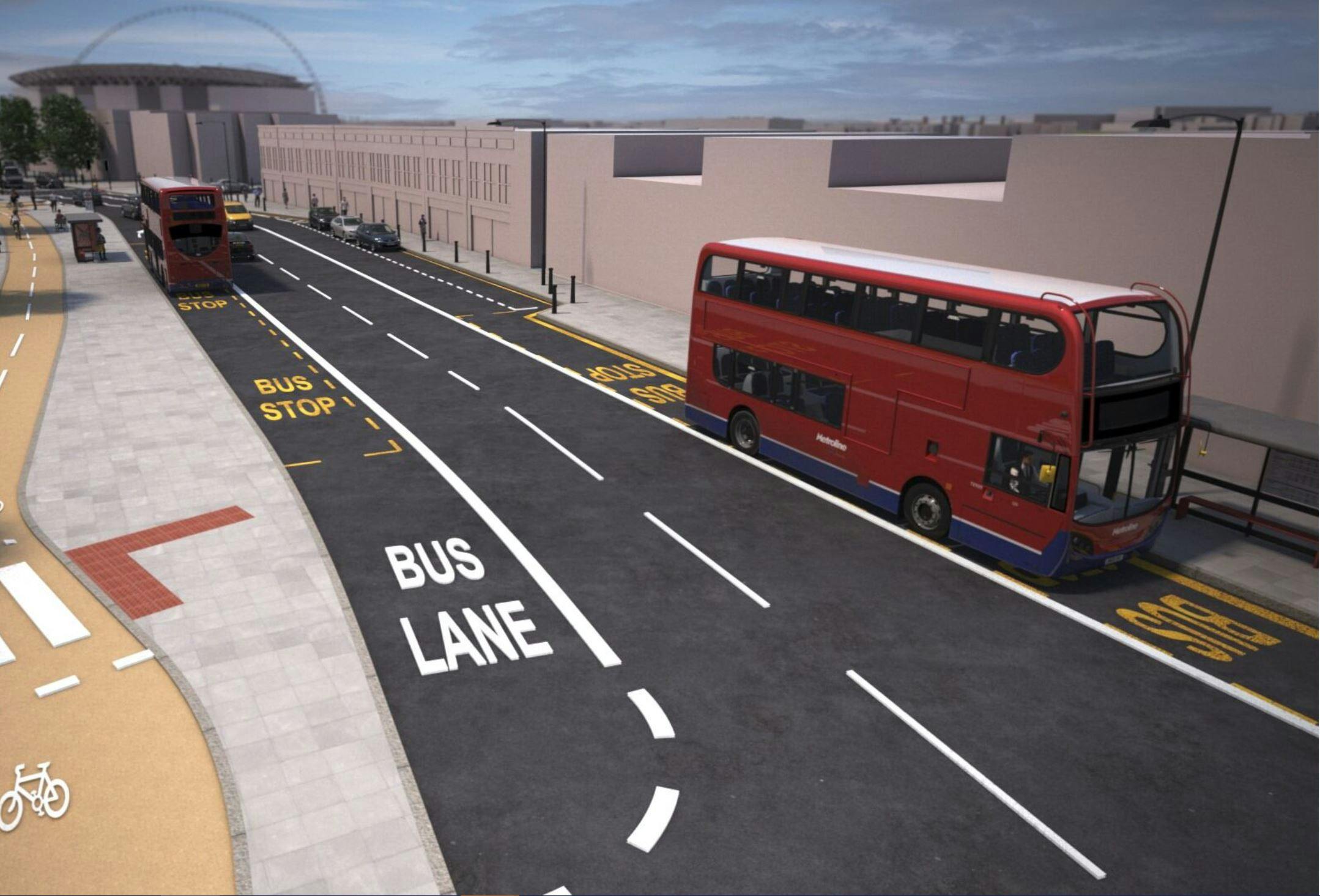 New bus stop bypass on Harrow Road