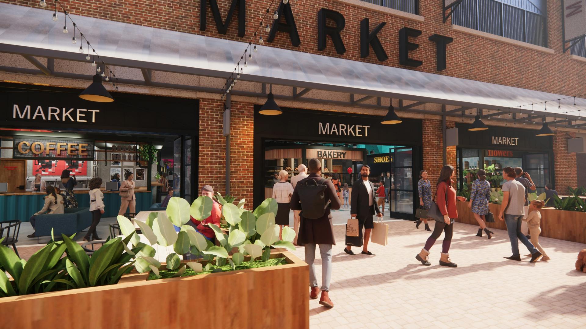 Computer generated image of the exterior of the new market