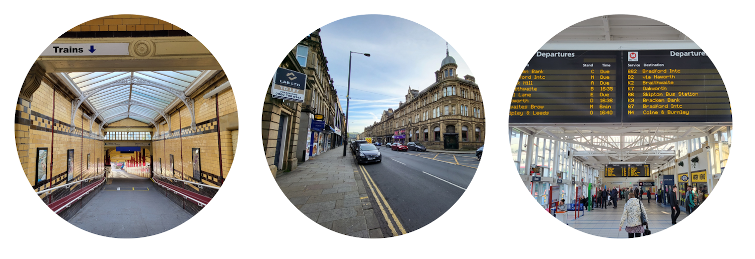 Keighley Railway Station, On-street parking, and Keighley Bus Station
