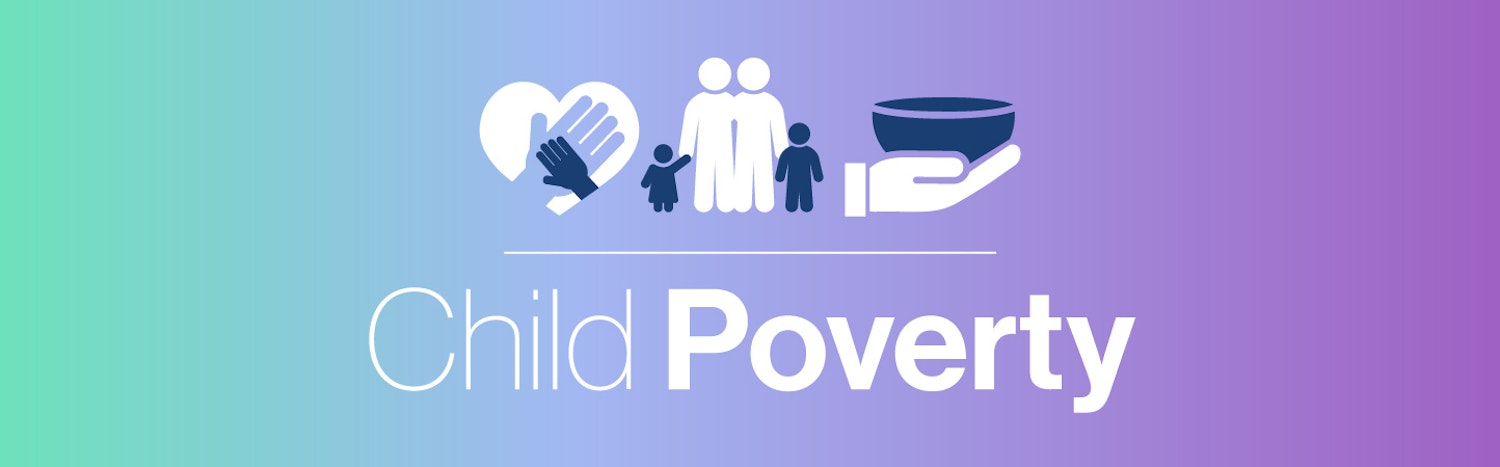Purple Child Poverty Banner