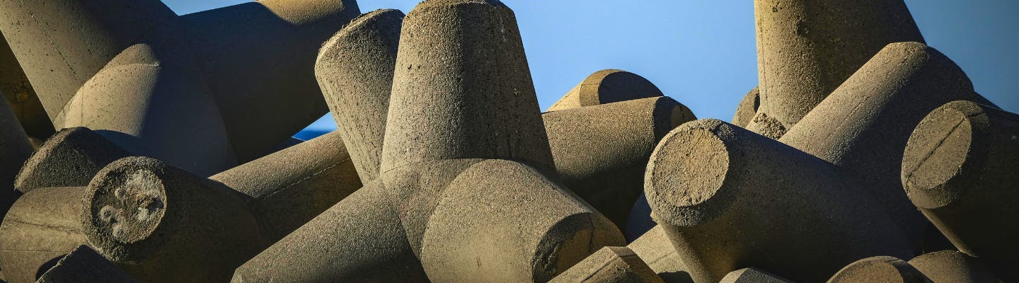 rock armour on Ventnor beach