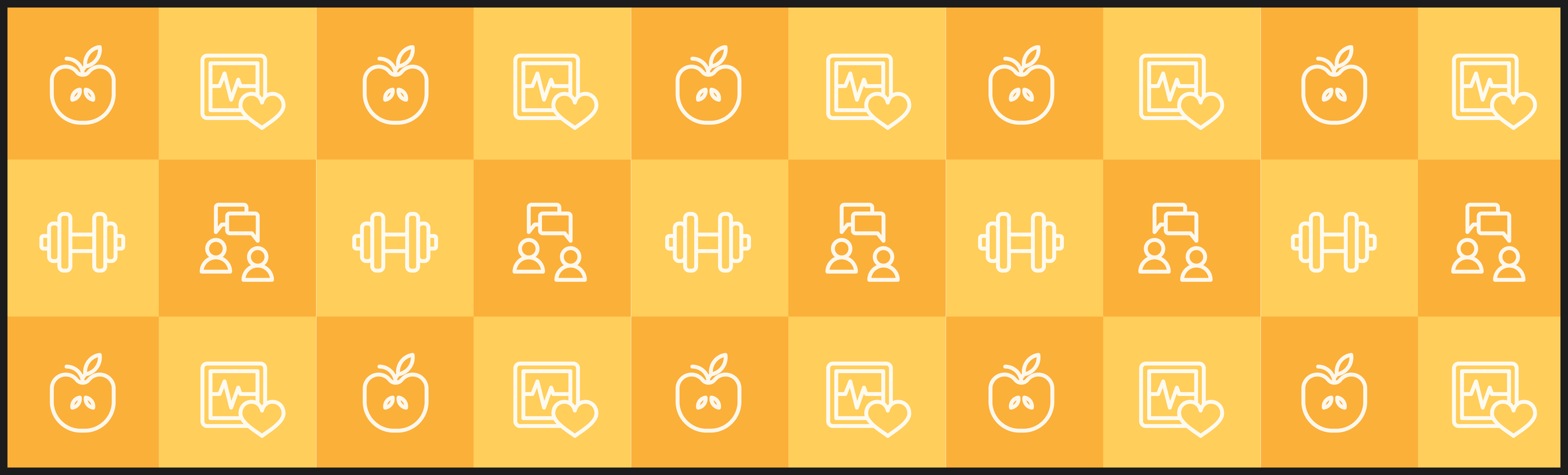 Icons related to healthy living