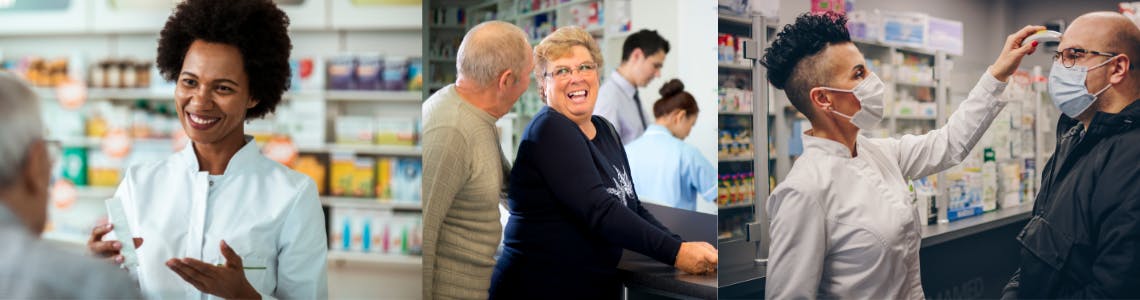Photos of people in pharmacies/chemists