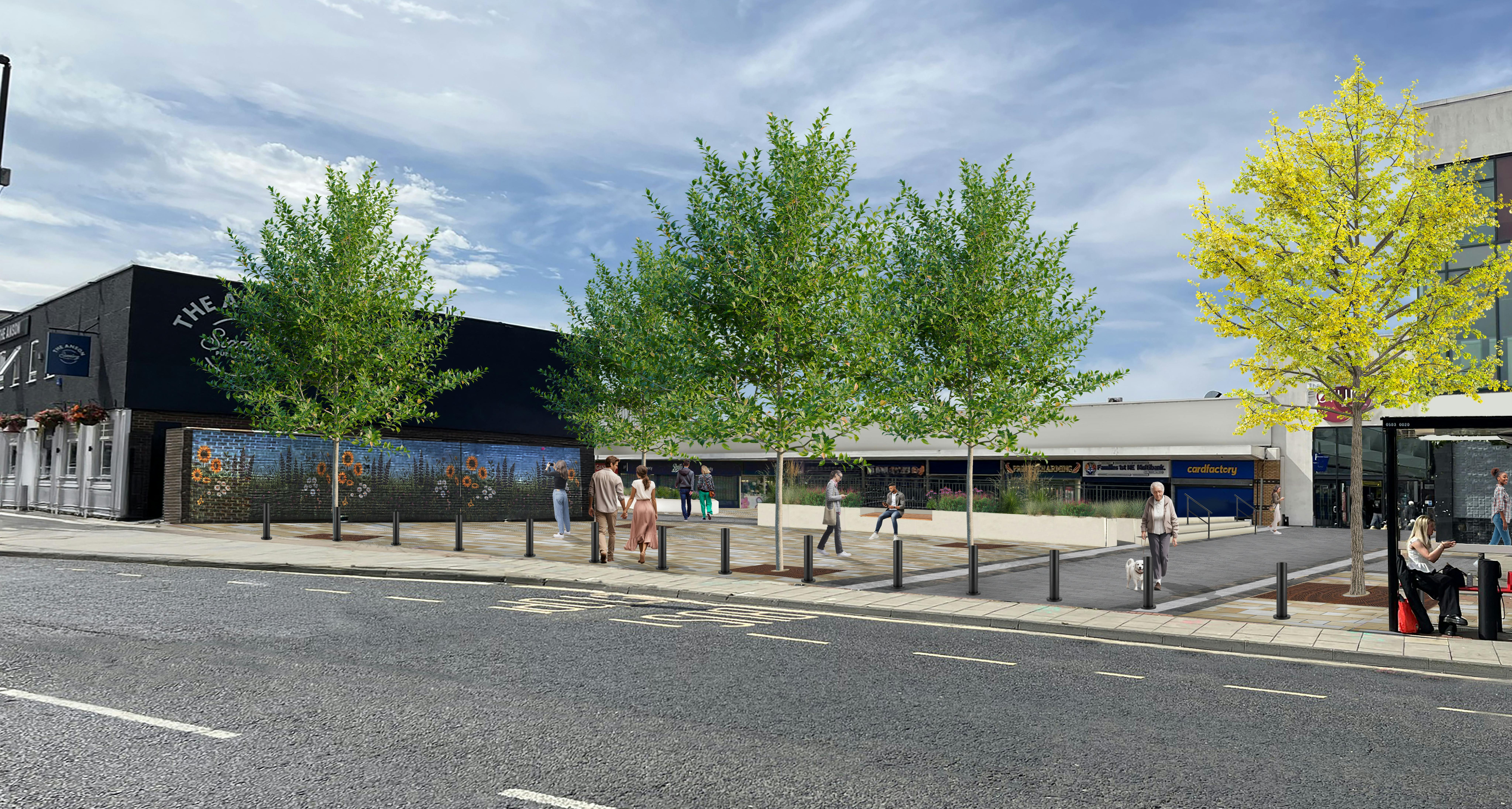 Forum Square from Station Road