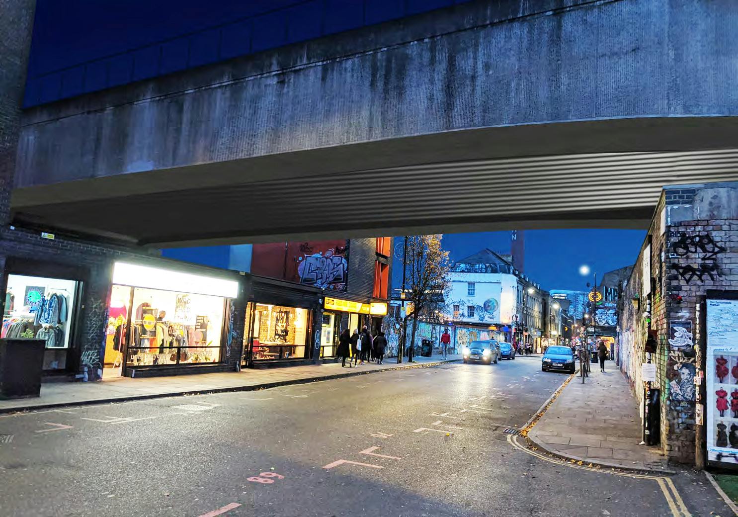 Improved lighting around the Overground bridge could enhance safety and improve the look of the area