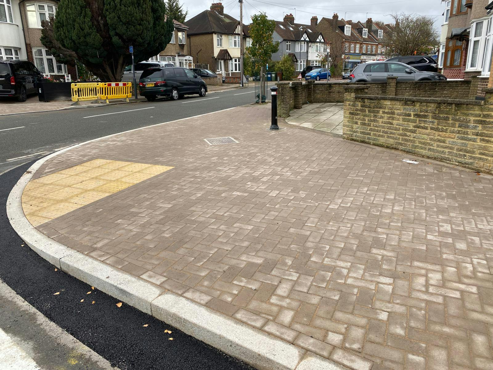 New paving in The Gardens