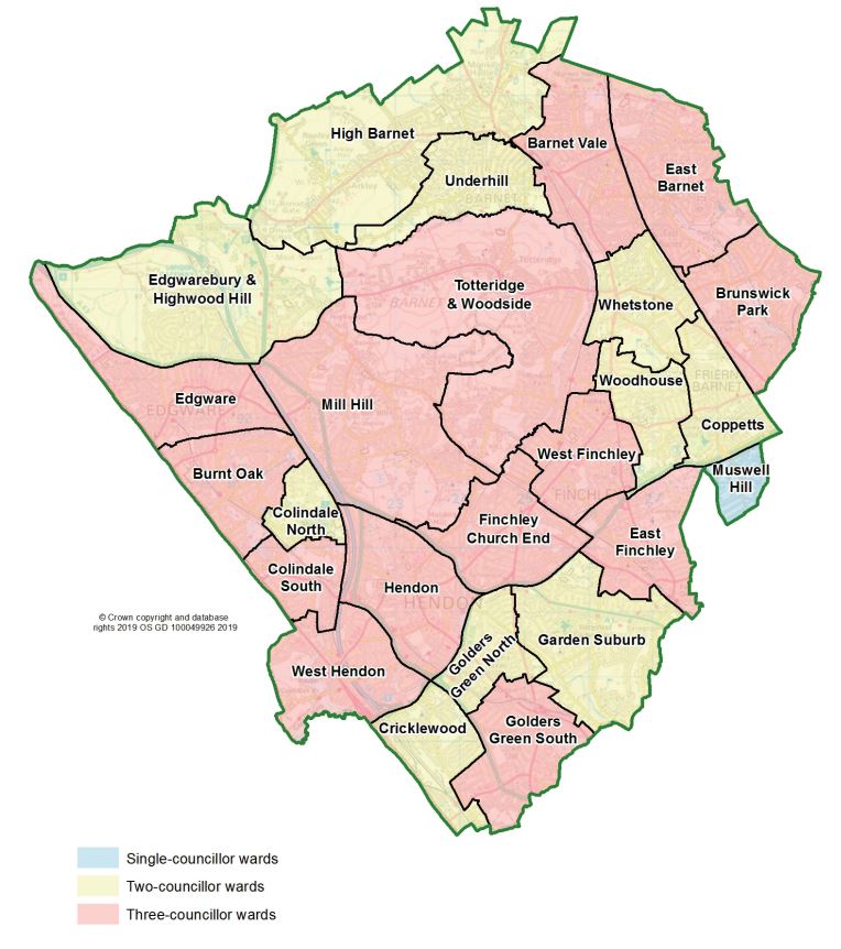 Barnet Electoral Review Local Government Boundary Commission England   Phase 2 Image LBGCE BarnetProposal050319.JPG