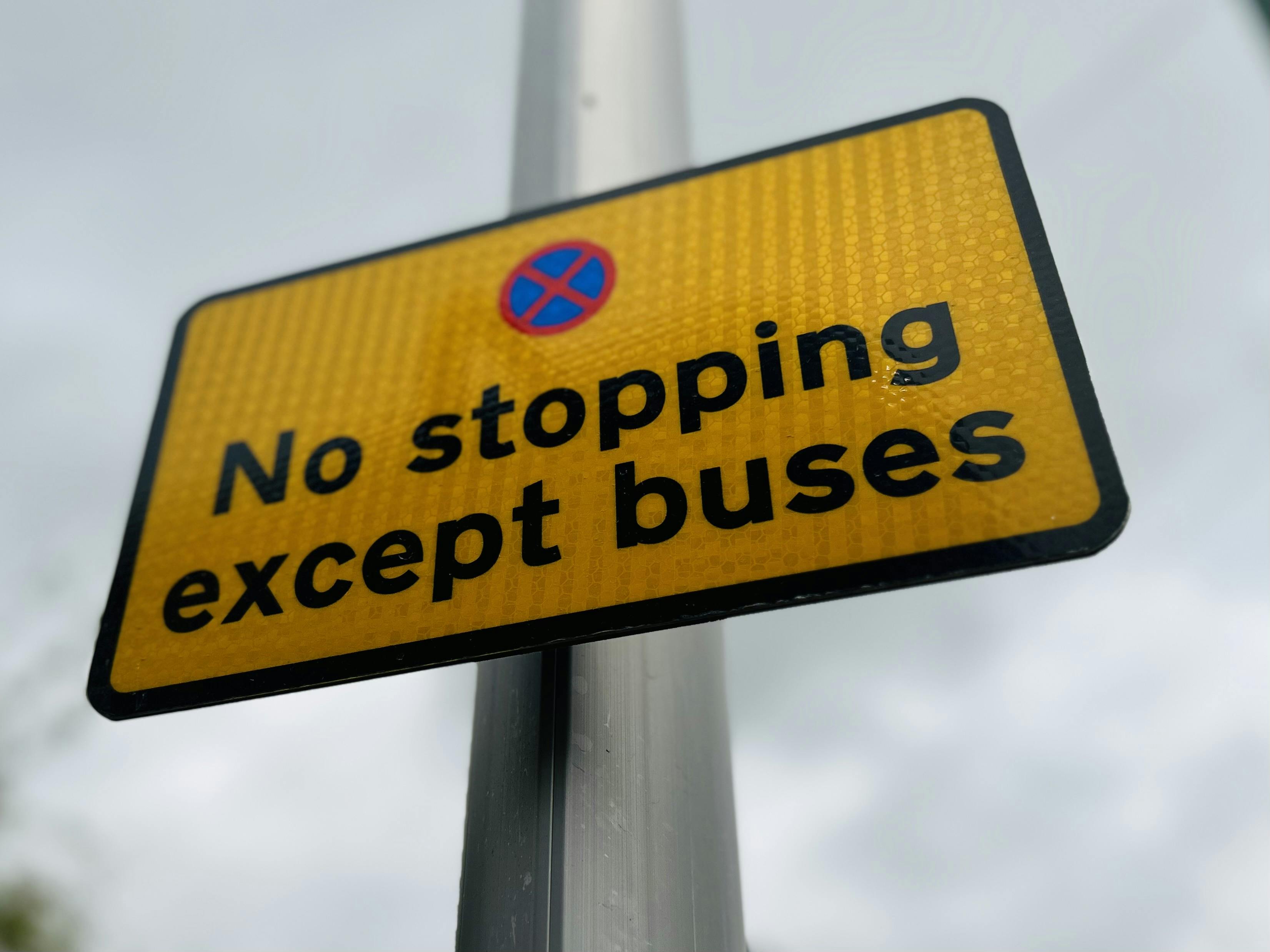 Bus sign no stopping except buses