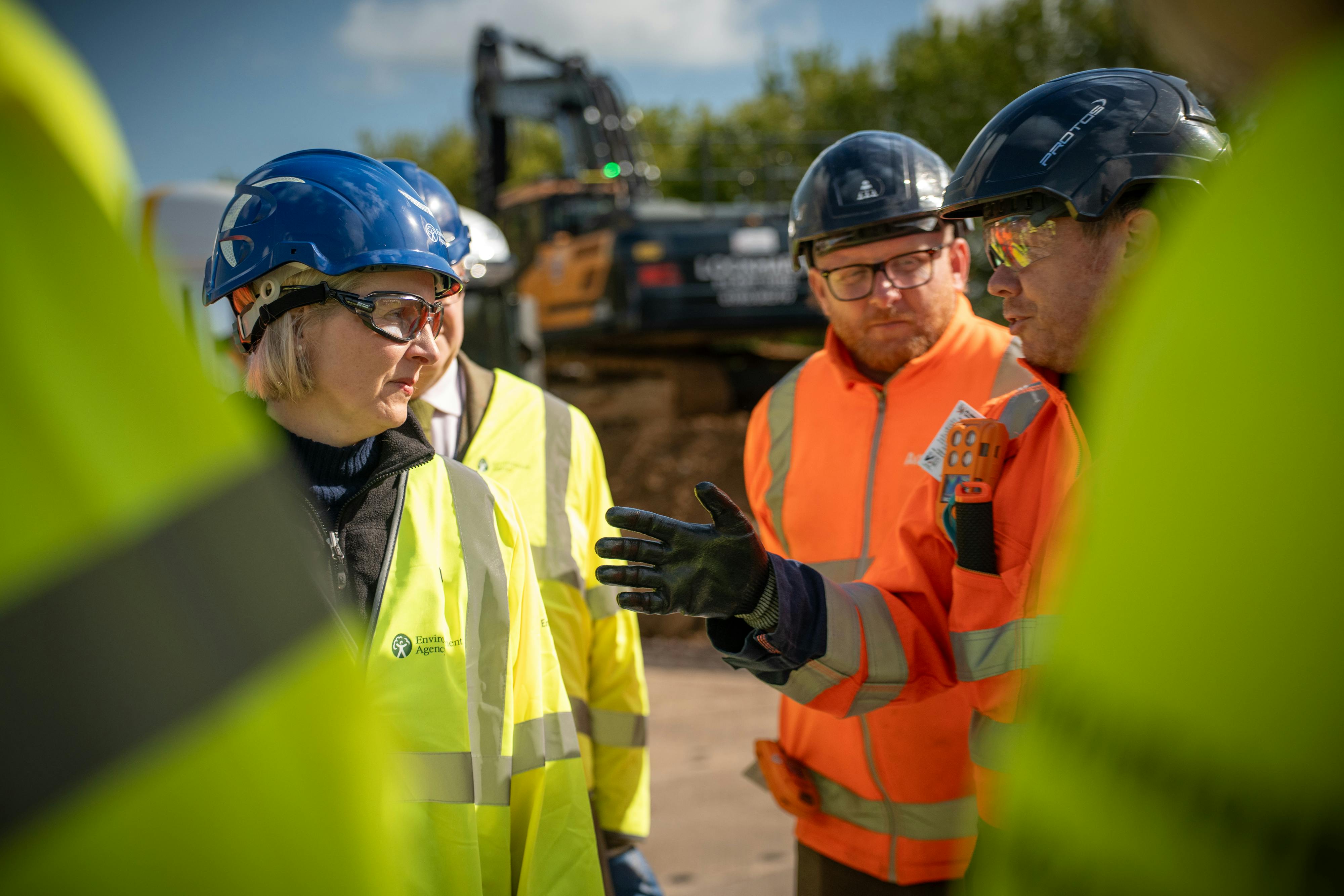 The Secretary of State for the Environment, Food and Rural Affairs, the Rt Hon Emma Reynolds MP being briefed by contractors, Acumen Waste Services Limited on the first day of waste removal 13 April 2026