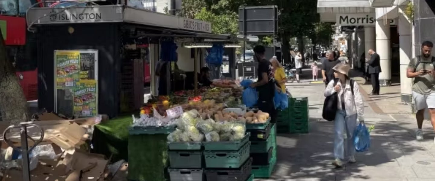 People walking and shopping at Nags Head on Holloway Road