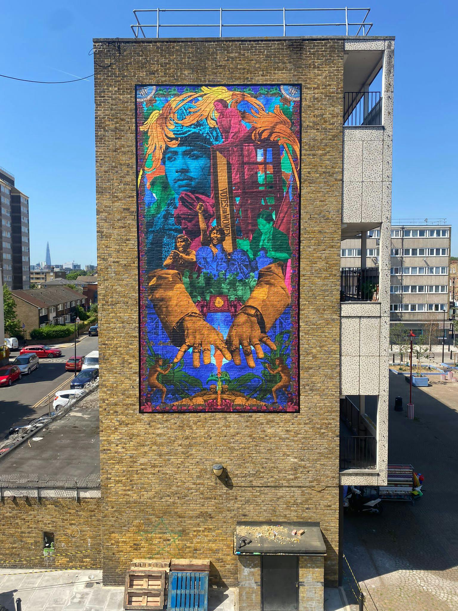 Globe Town mural: Artist Shiraz Bayjoo
