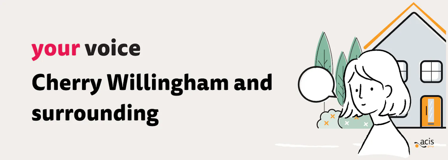 Your Voice Cherry Willingham and surrounding with a drawing of a woman in front of a house