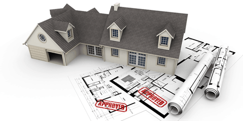 Image of a house and planning documents