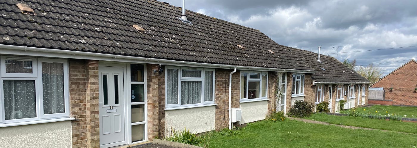 A row of bungalows