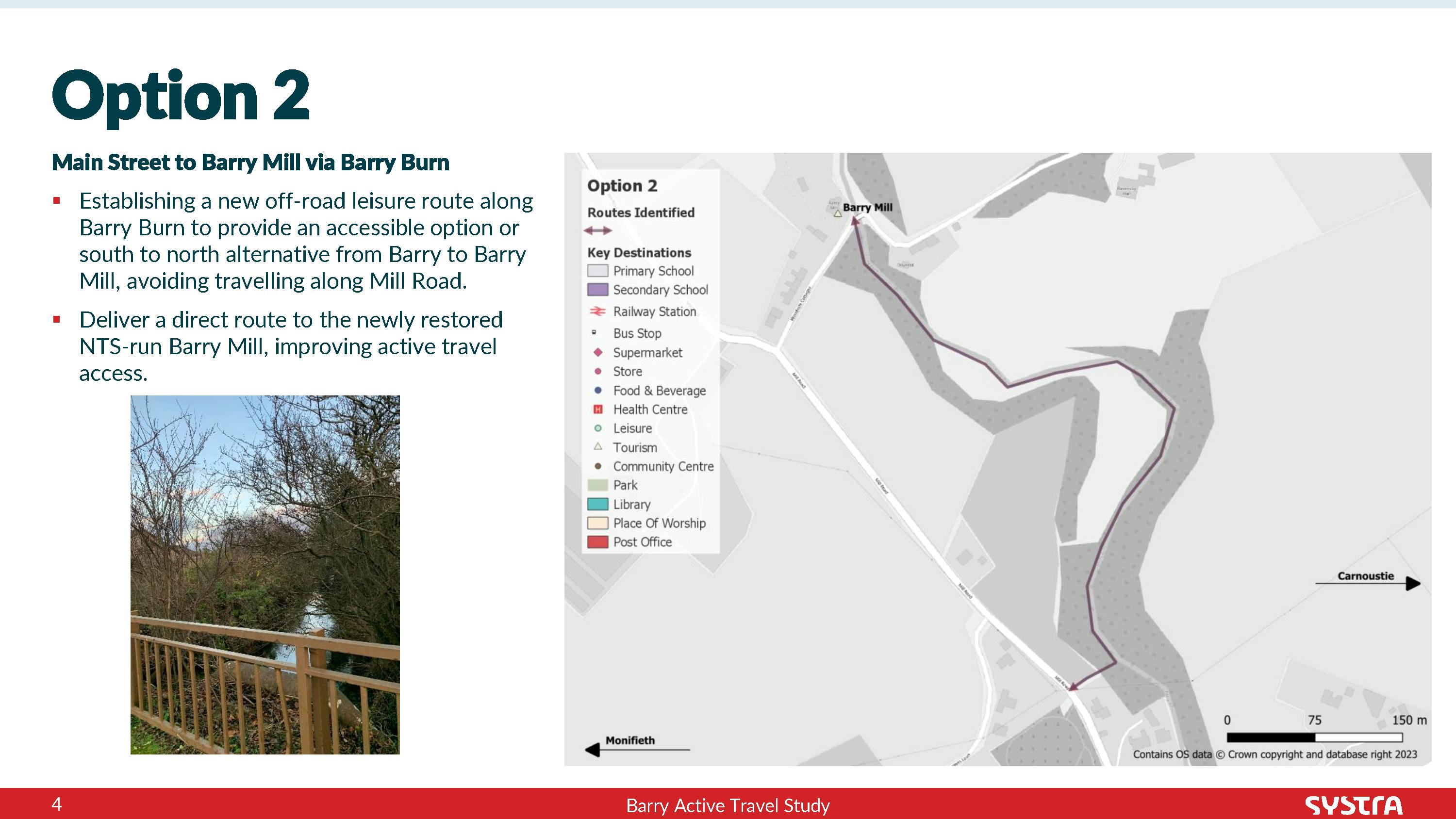 Option 2: Main Street to Barry Mill via Barry Burn