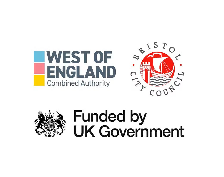 West of England Combined Authority, Bristol City Council and UK Government Logos