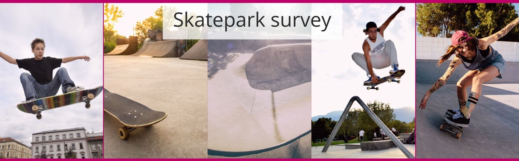 A collage of people skateboarding